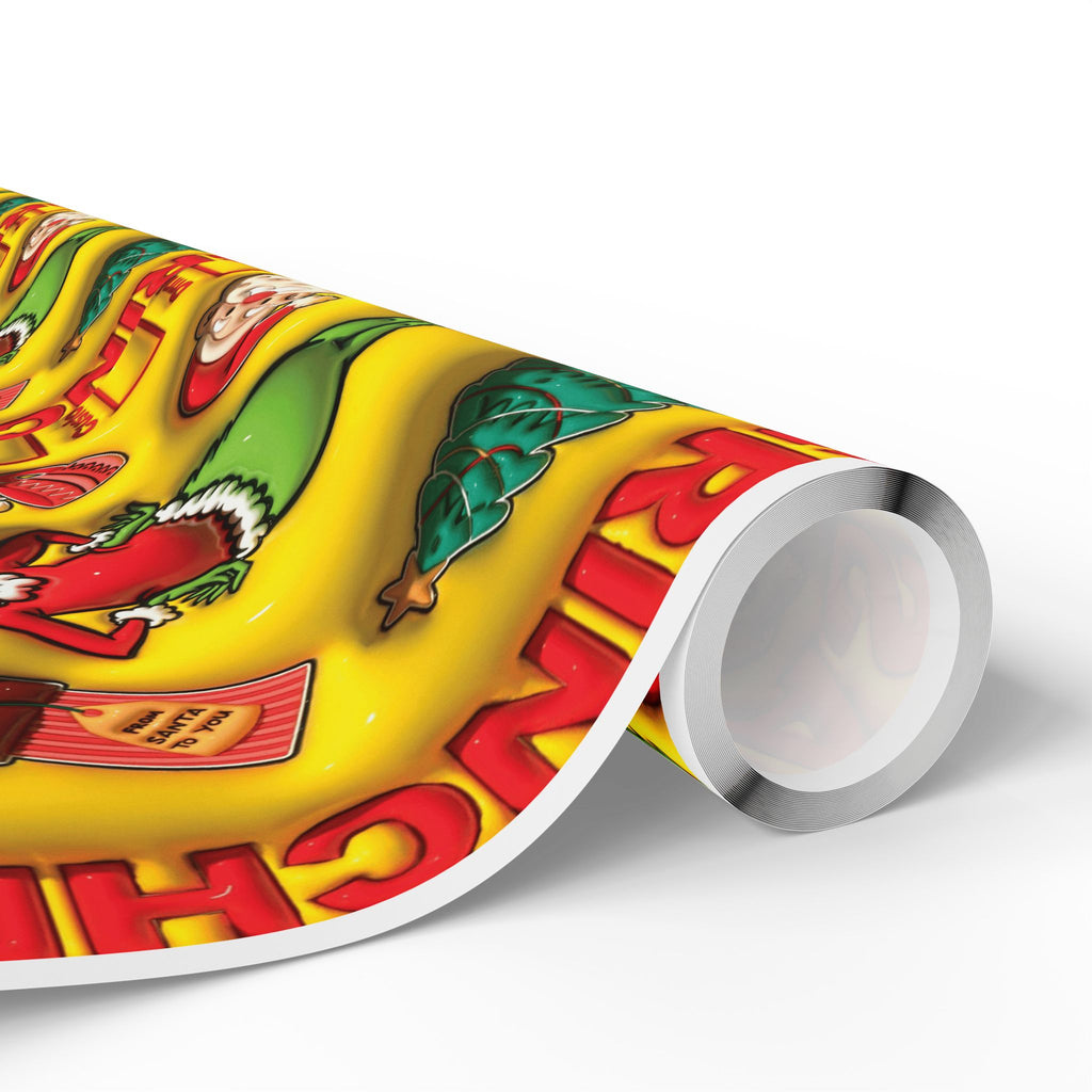 Christmas Wrapping Paper Roll – Retro Santa & Tree Holiday Gift Wrap Festive Wrapping Paper