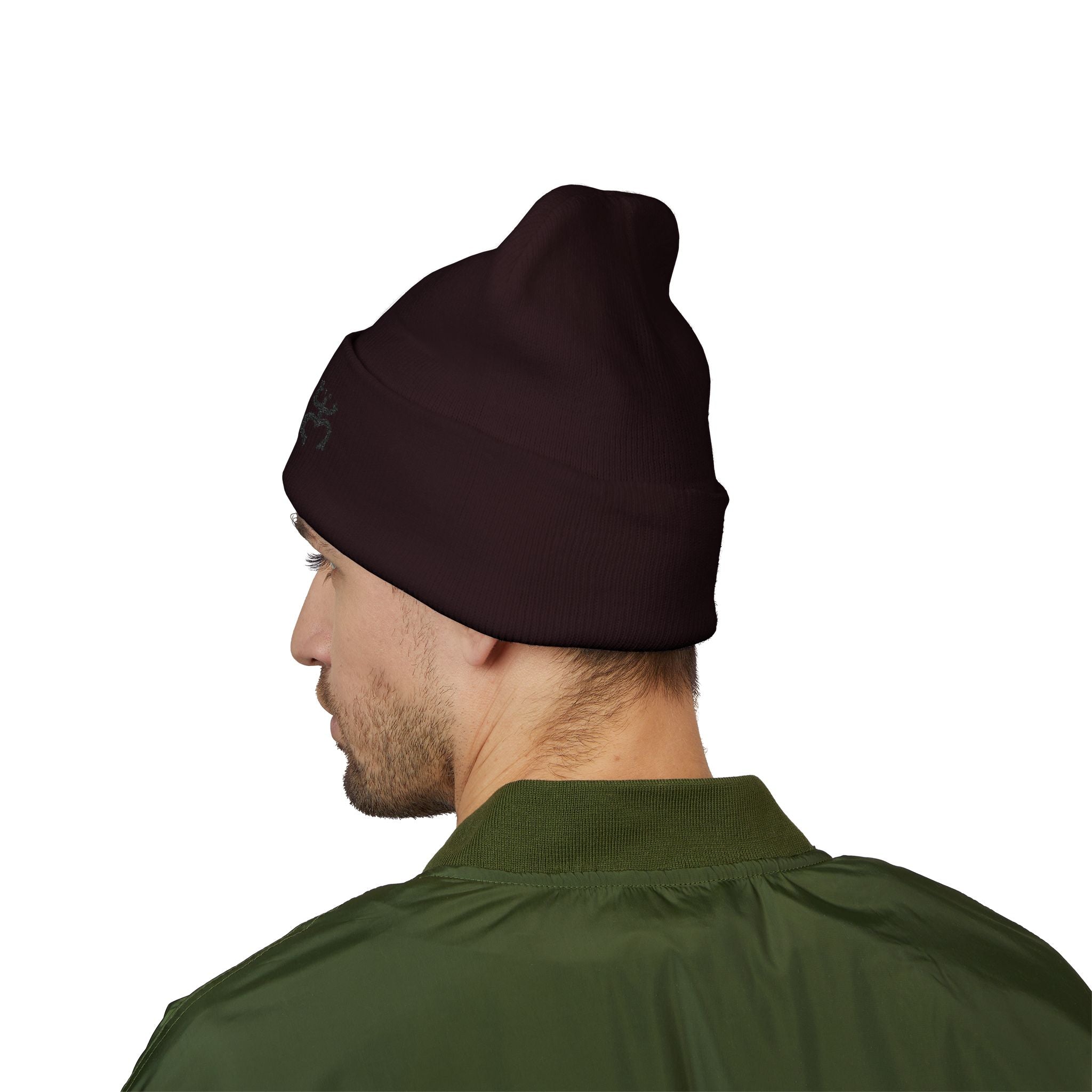 Embroidered 'Holi' Symbol Knit Hat Puerto Rico Beanie Hat – Boricua Pride Cuffed Winter Hat