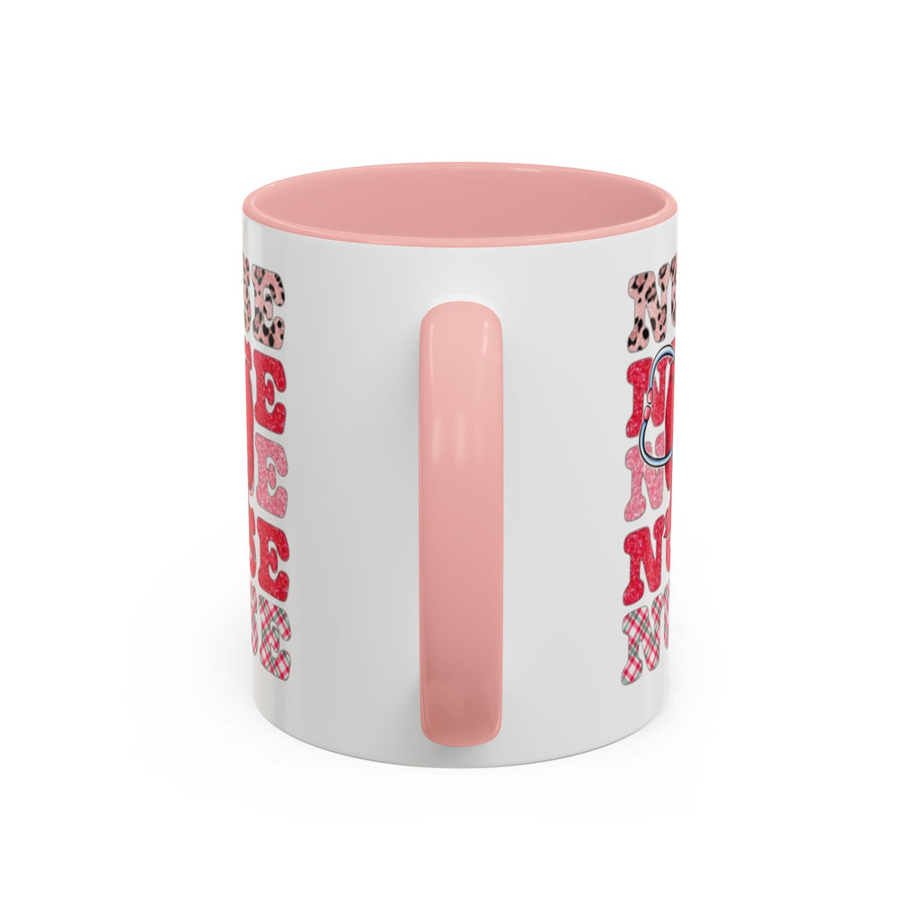 Nurse Stethoscope Bow Accent Coffee Mug — Cute Leopard & Plaid Healthcare Gift (11/15oz) Medical Christmas Mug