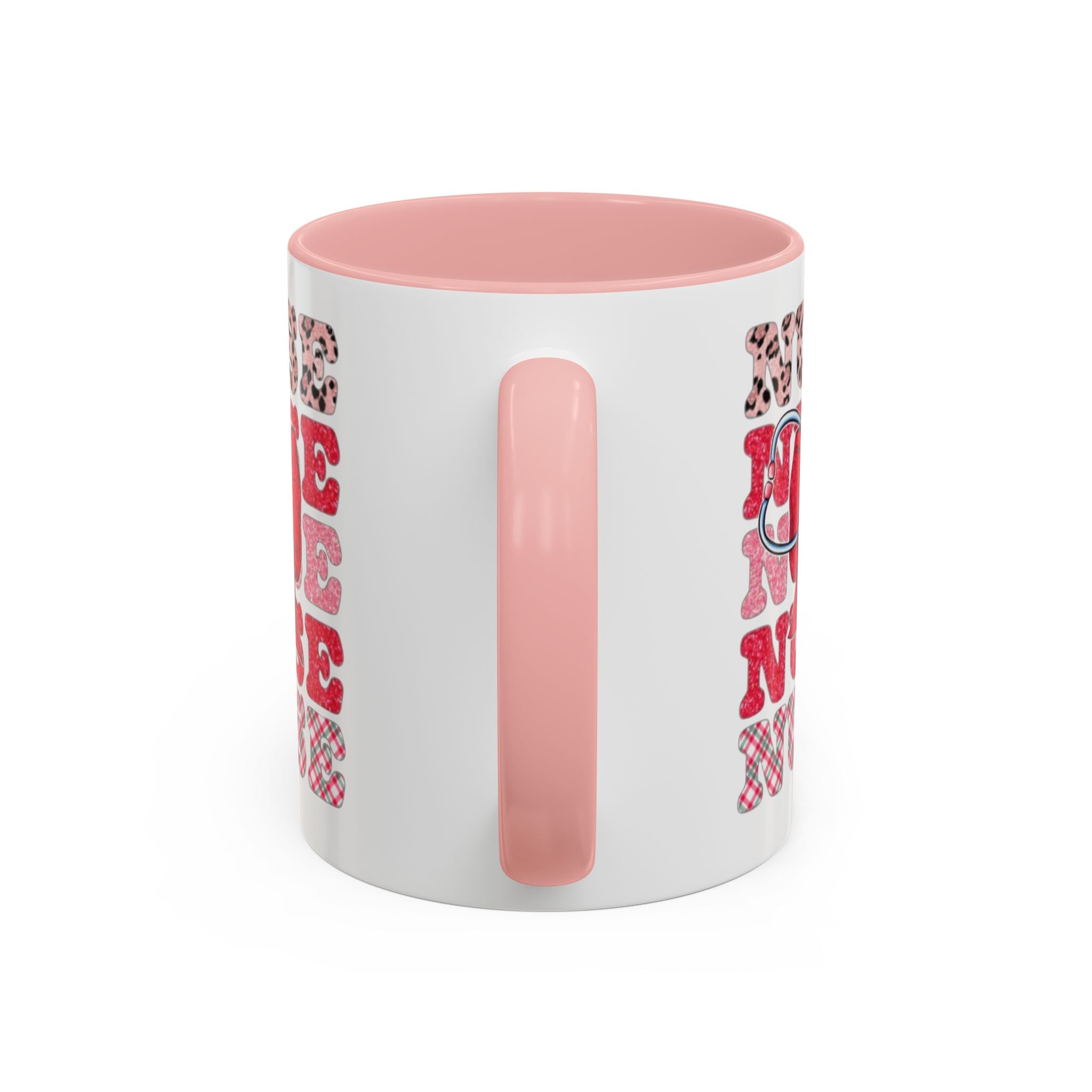 Nurse Stethoscope Bow Accent Coffee Mug — Cute Leopard & Plaid Healthcare Gift (11/15oz) Medical Christmas Mug