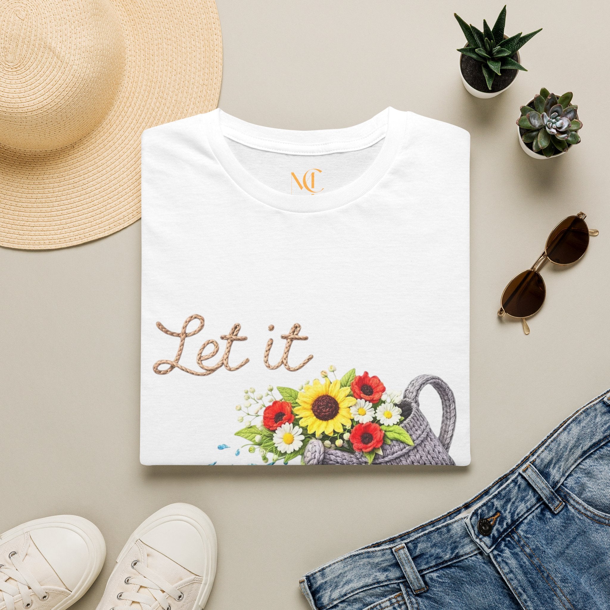 Let It Grow T-Shirt — Floral Watering Can Garden Tee