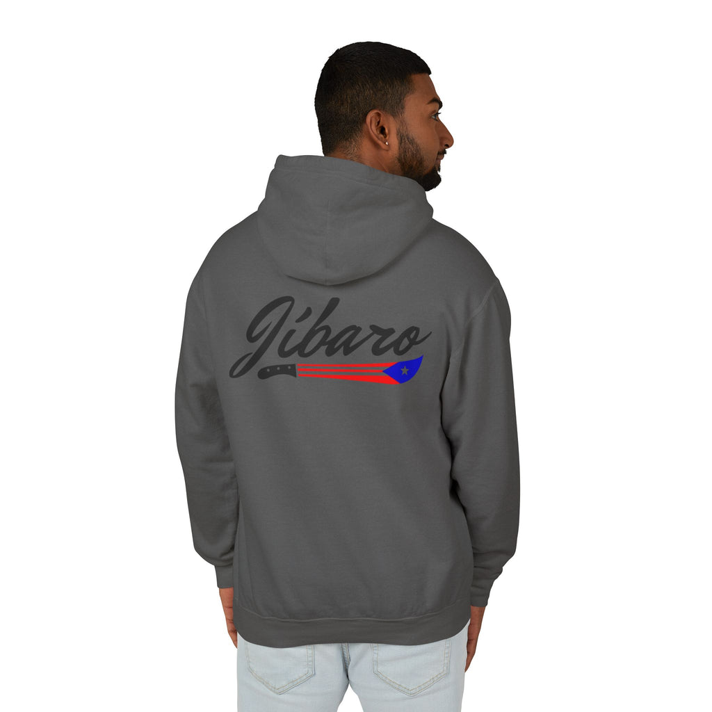 Puerto Rico Heart Flag Hoodie  "Jíbaro" Back Graphic