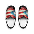 Puerto Rico Flag Patch Indoor Slippers  Women’s Cozy USA Flag Design