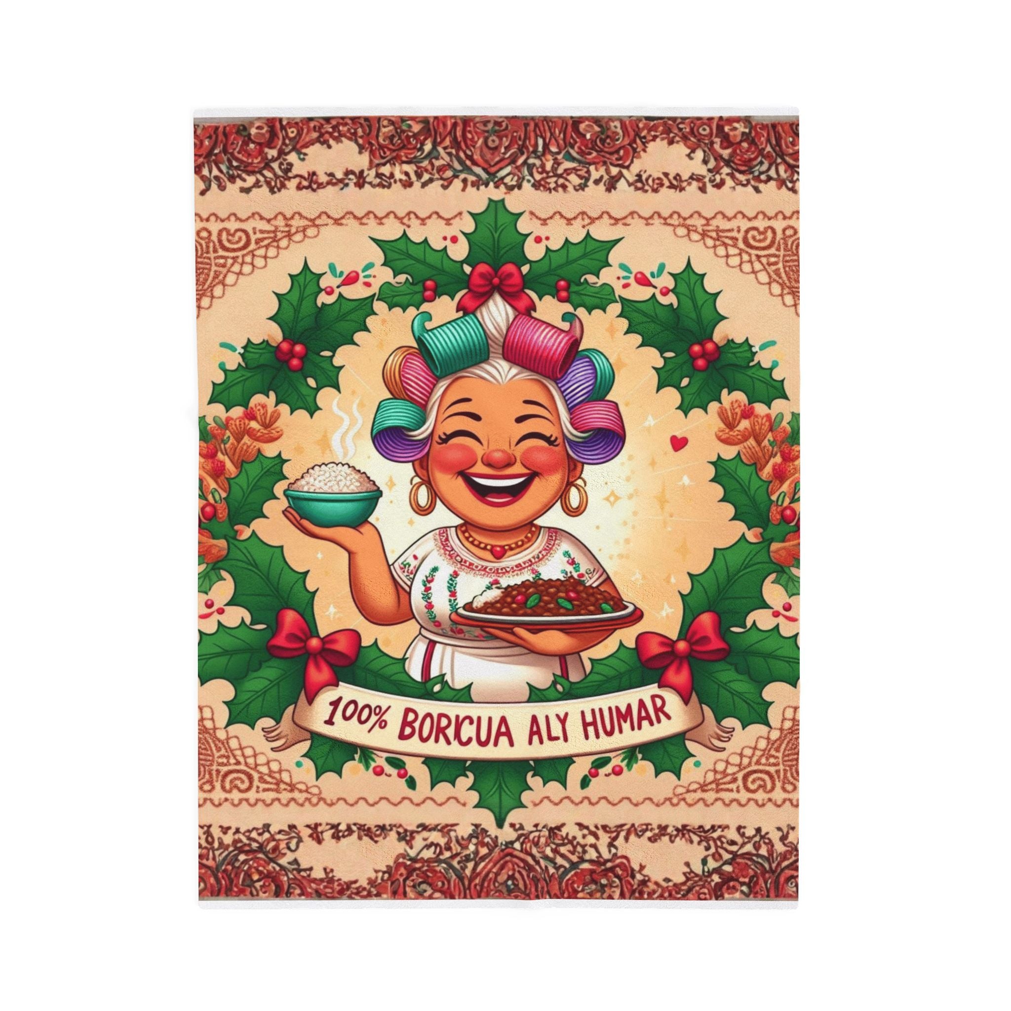 Loving blanket made just for GrandmaVelveteen Plush Blanket  100% Boricua Holiday Kitchen Mama Design