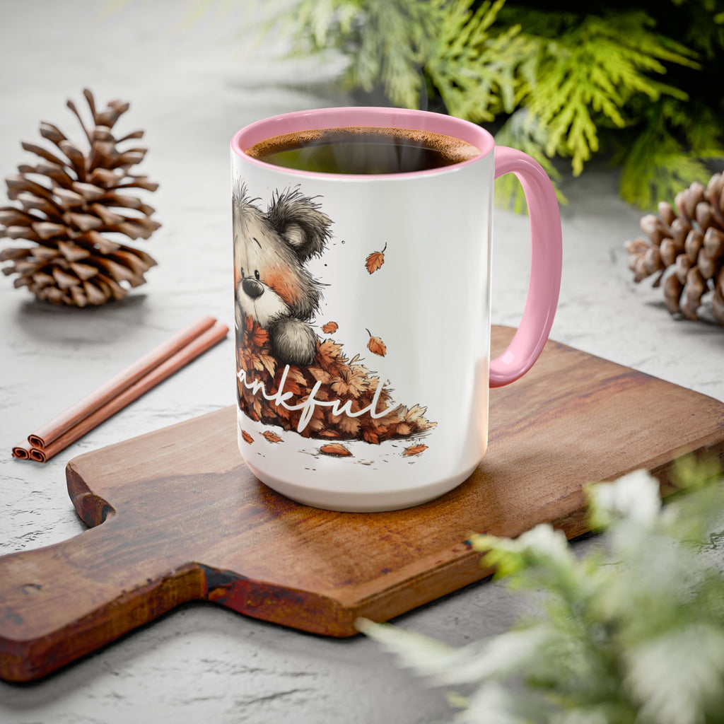 Thankful Bear Autumn Mug — Cute Fall Coffee Cup (11oz, 15oz)