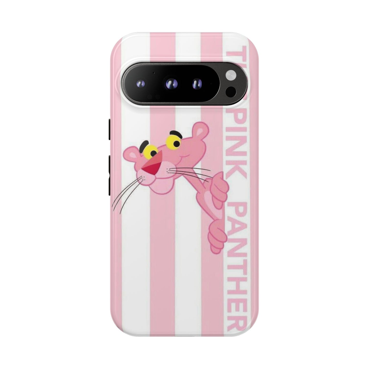 Pink Panther Tough Case Retro Striped Phone Case with "The Pink Panther" Design