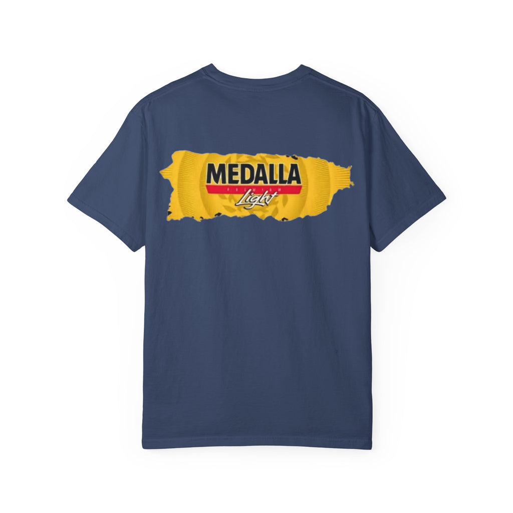 Medalla Light Puerto Rican Beer T-Shirt Coqui Frog Mascot Six-Pack Graphic Tee Puerto Rico’s Navidades