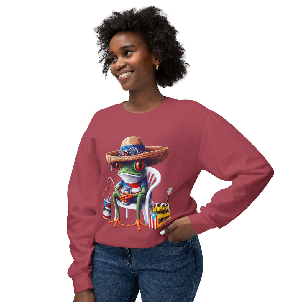 Coqui in Sombrero Crewneck Sweatshirt Puerto Rico’s Navidades