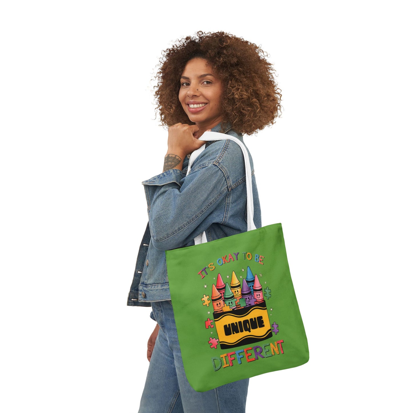 Autism Awareness & Pride Collection Unique Canvas Tote Bag with Colorful Castle Design