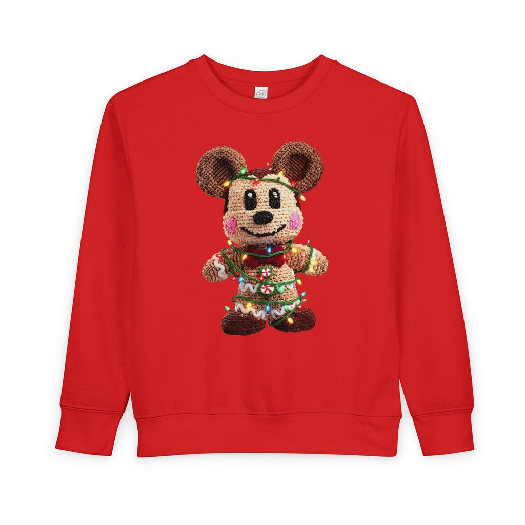 Holiday Plush Bear Toddler Sweatshirt  Festive Lights & Wreath Design