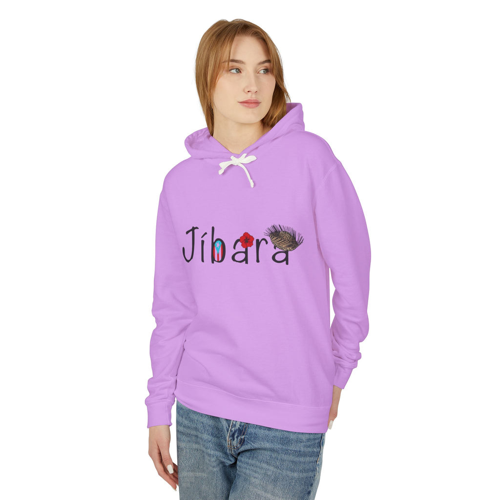 Jíbara Hoodie — Puerto Rican Heart Flag Lightweight Hooded Sweatshirt
