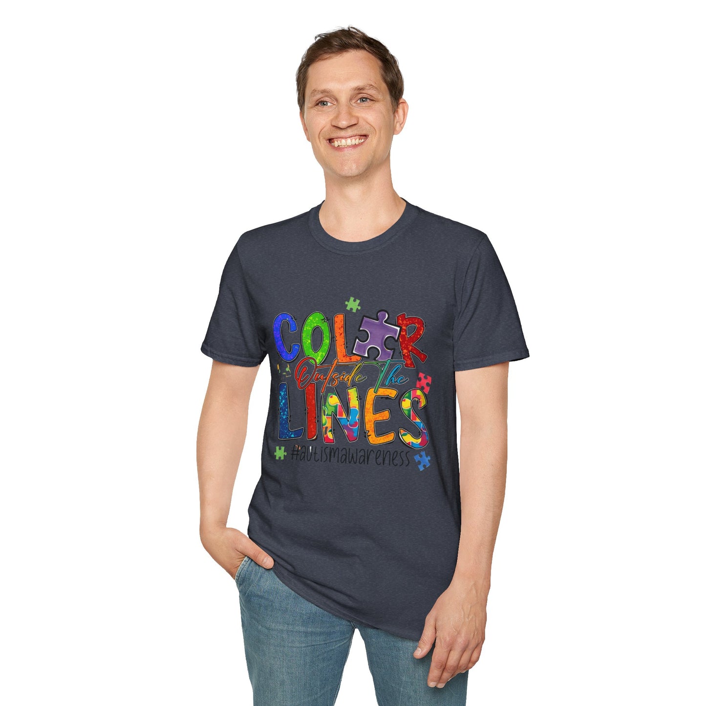 Color Outside the Lines Unisex T-Shirt for Autism Awareness