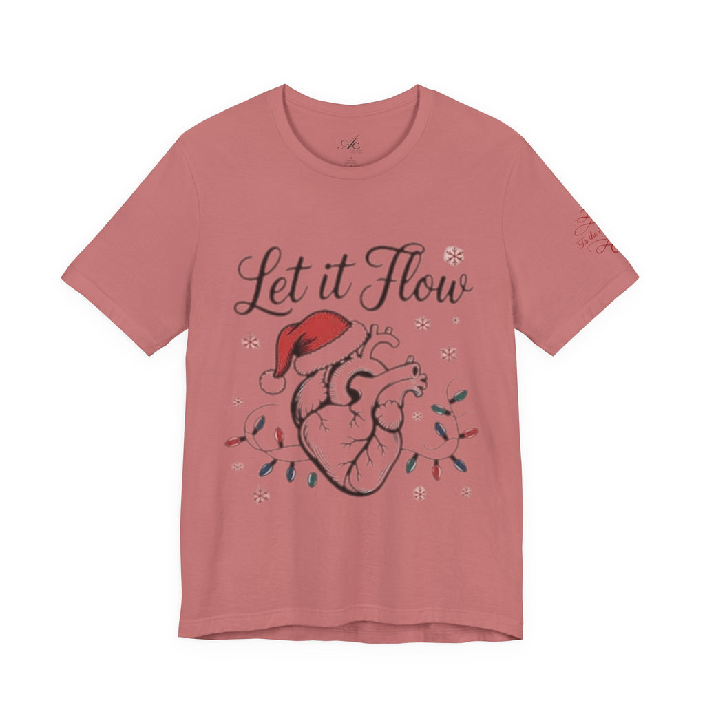 Let It Flow Heart Tee  Christmas Anatomical Heart Shirt