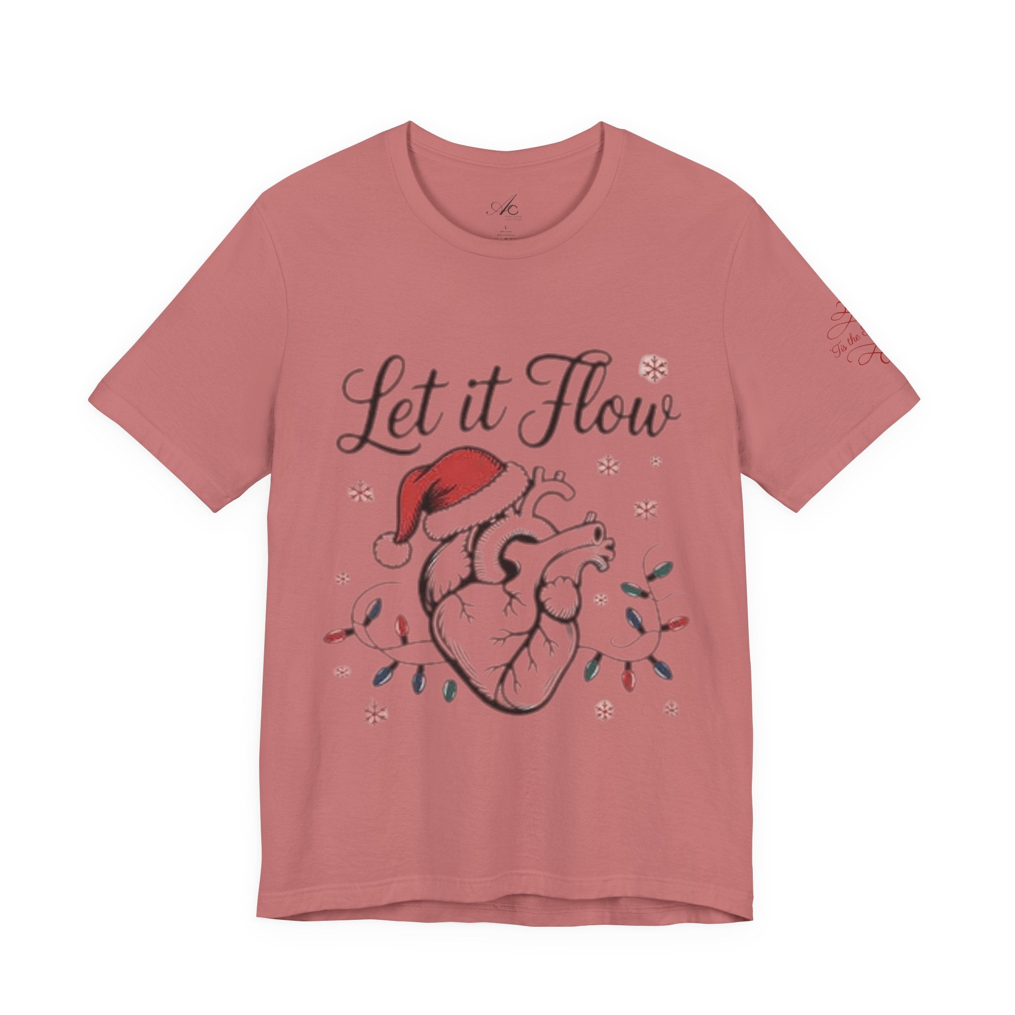 Let It Flow Heart Tee  Christmas Anatomical Heart Shirt