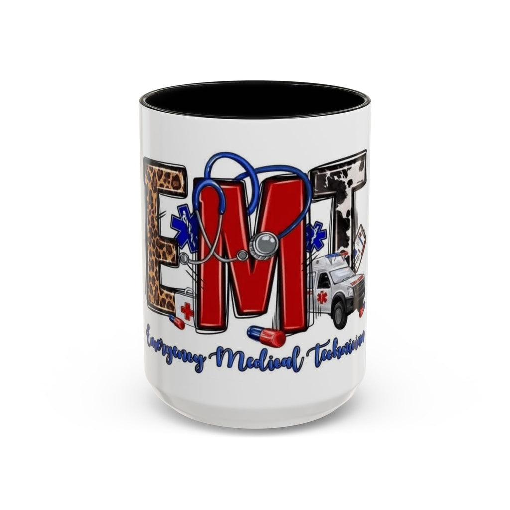 EMT Coffee Mug — Emergency Medical Technician Ambulance Stethoscope Design (11/15oz) Medical Christmas Mug
