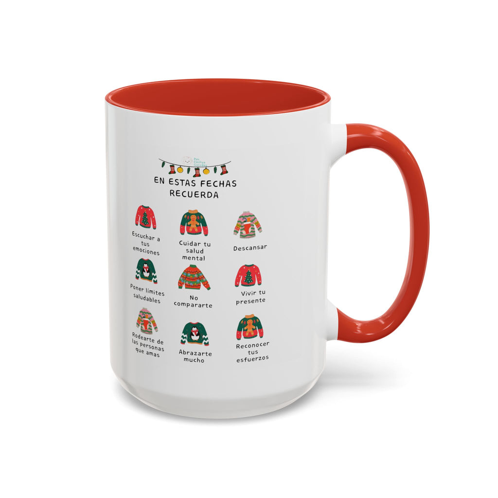 Coffee Mug — 'En Estas Fechas Recuerda' Holiday Sweater Reminder Accent Mug (11/15oz)