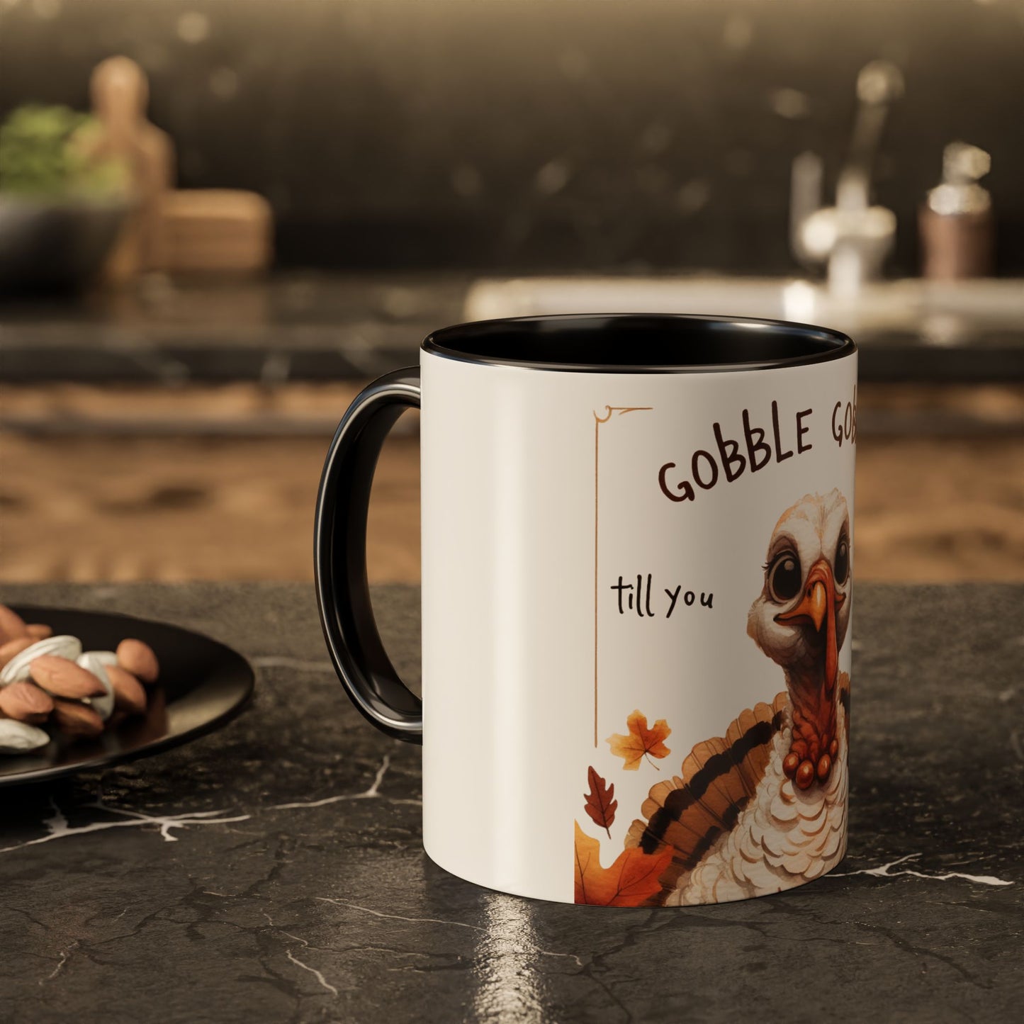 Mix cozy, aesthetic, and autumn-inspired sayings 🍁 Whimsical Thanksgiving Mug - Gobble Gobble Design