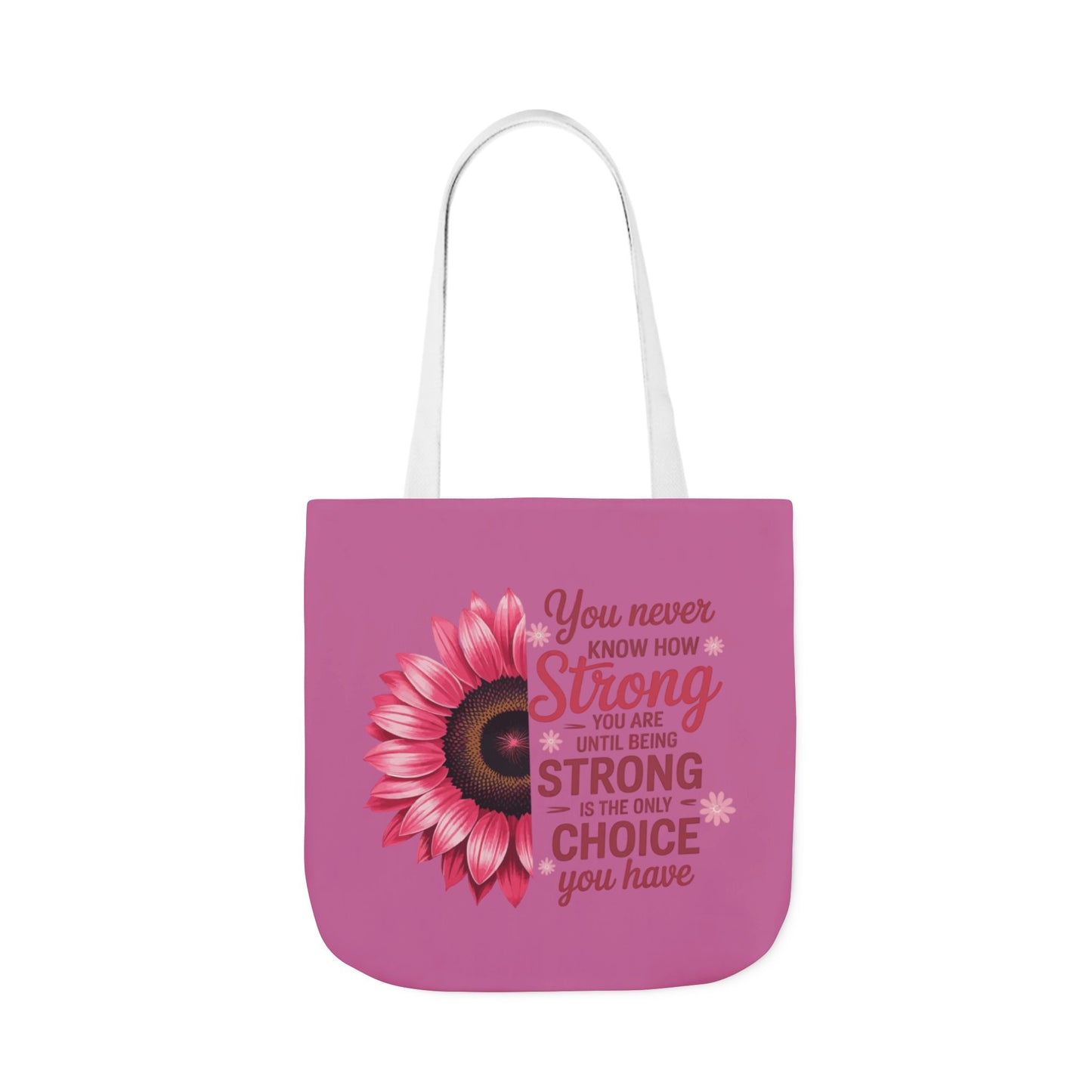 Cancer Survivor Hope Collection Inspirational Canvas Tote Bag with Floral Design