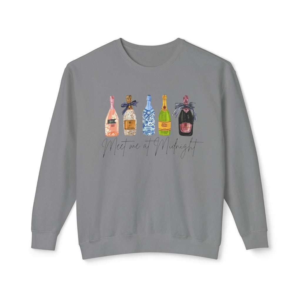 Champagne Bottles Crewneck Sweatshirt  Celebratory Bubbly Graphic