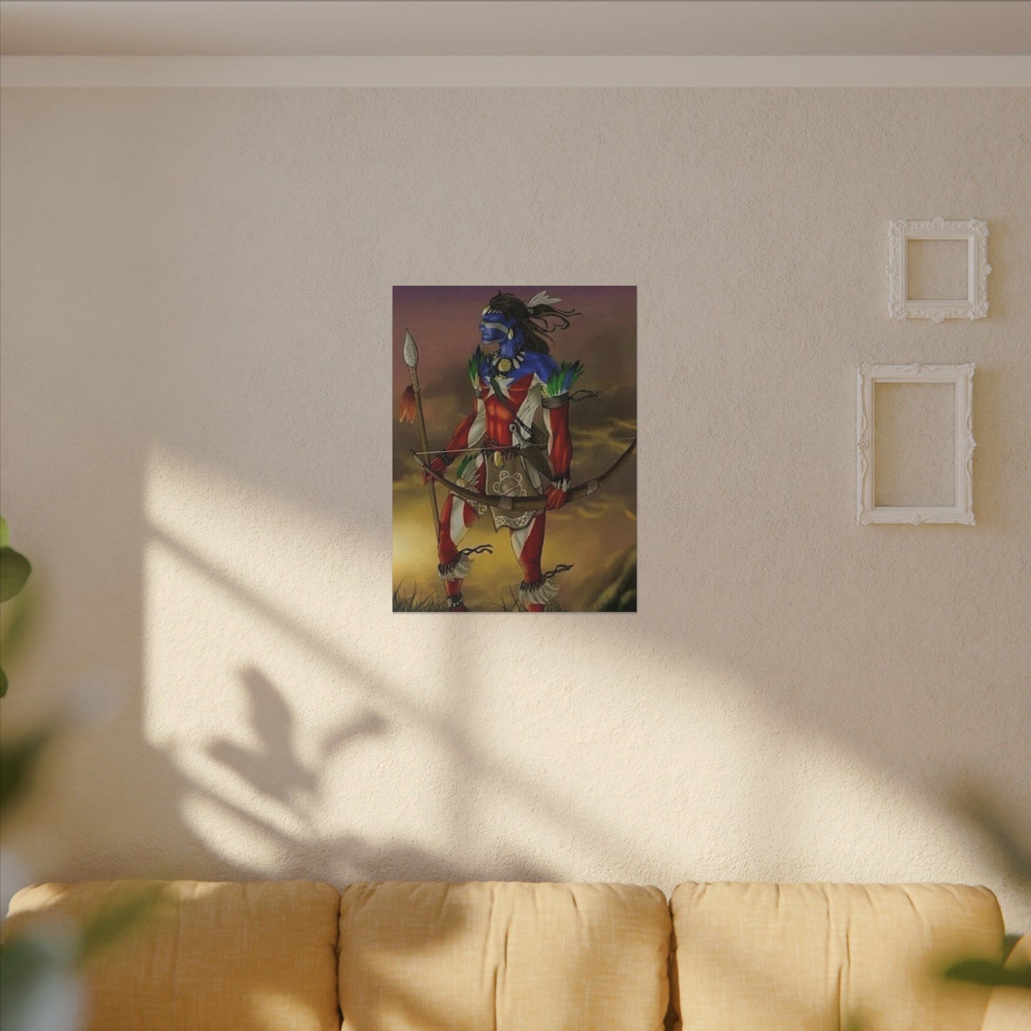 Borikén Rooted in Culture, Radiating Power Tribal Puerto Rico Warrior Canvas Art, Taino Wall Decor, Boho, Unique Gift for Collectors, Cultural Prints