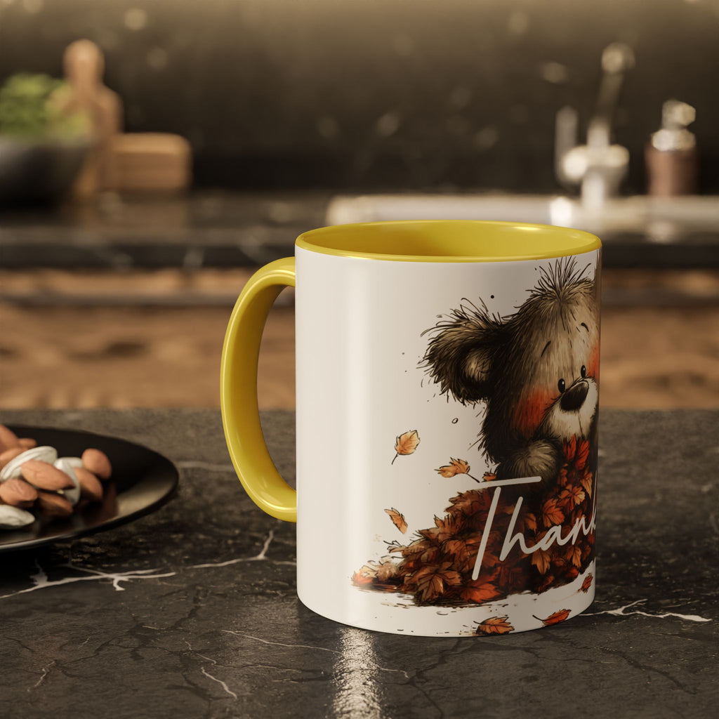 Thankful Bear Autumn Mug — Cute Fall Coffee Cup (11oz, 15oz)