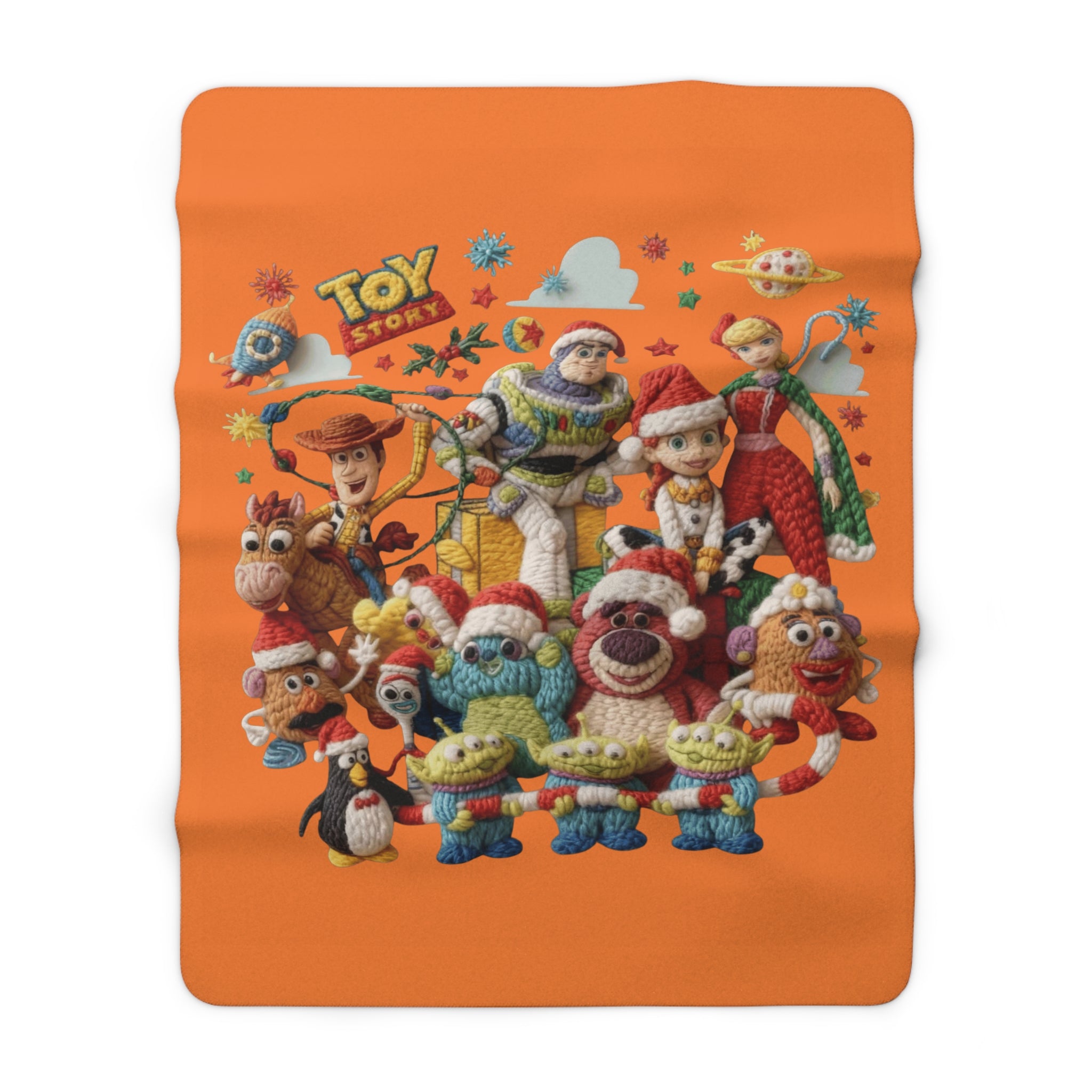 Toy Story Holiday Sherpa Fleece Blanket  Christmas Character Throw