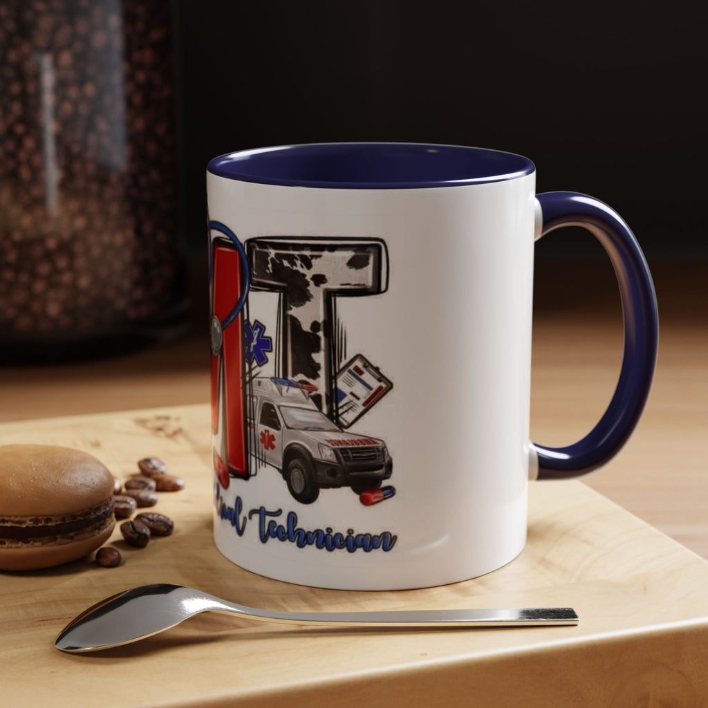 EMT Coffee Mug — Emergency Medical Technician Ambulance Stethoscope Design (11/15oz) Medical Christmas Mug