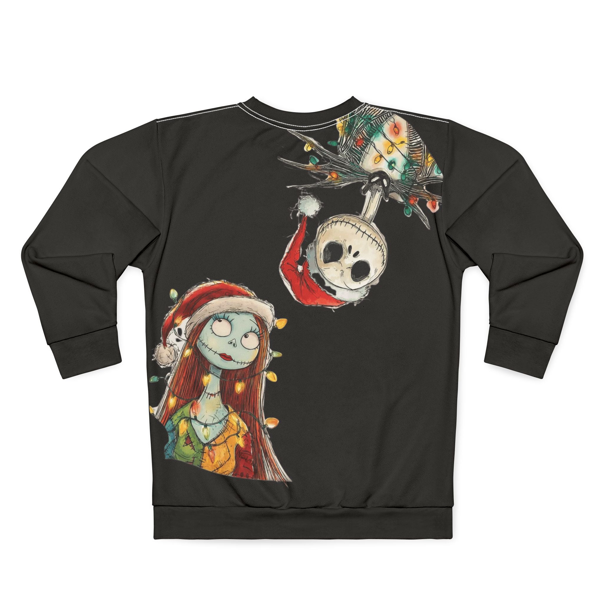 Gothic Christmas Sweatshirt — Festive Jack & Sally Holiday Crewneck cartoon-style Christmas artwork