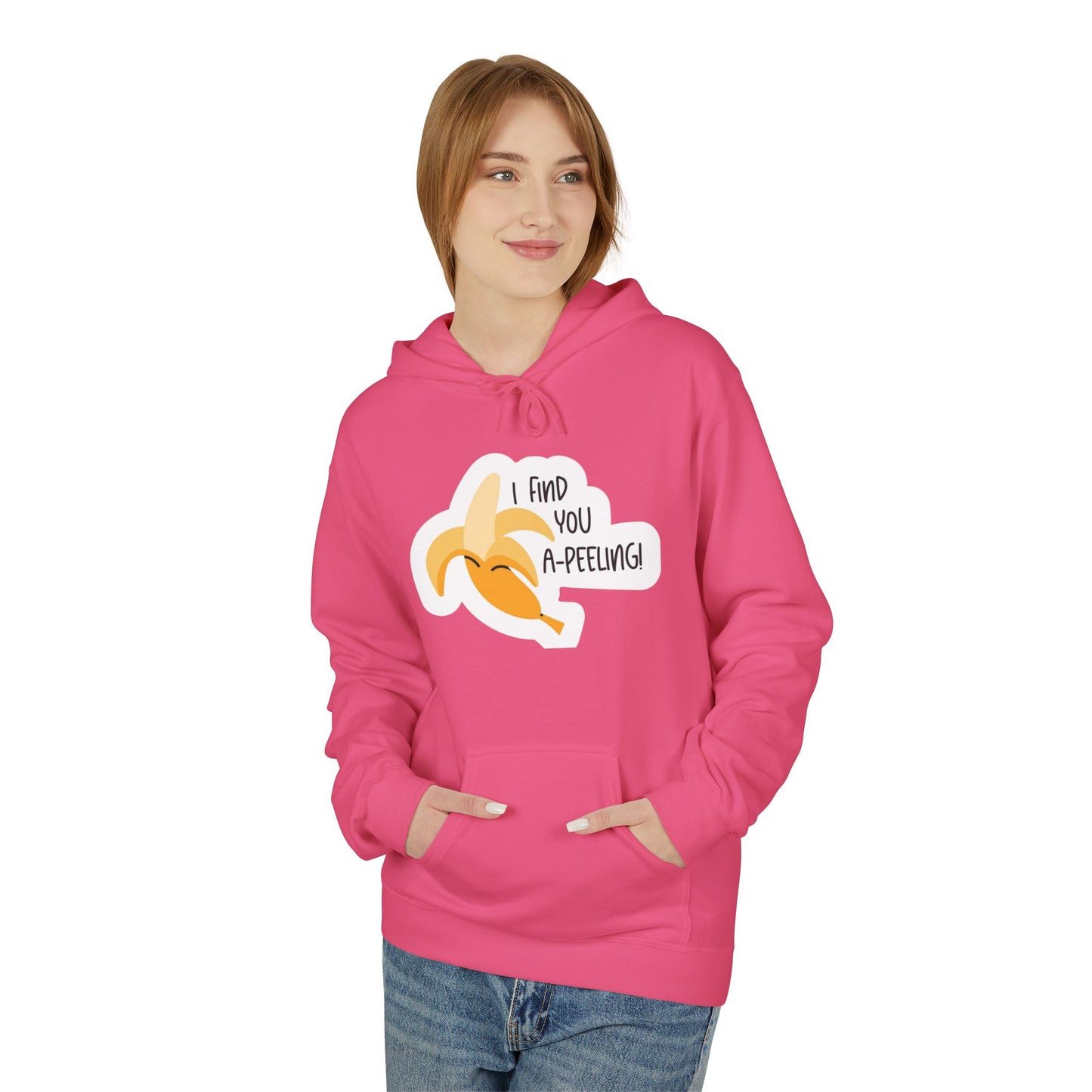 Peeling Banana Hoodie  "I Found You (Peeling)" Cute Fruit Pun Pullover