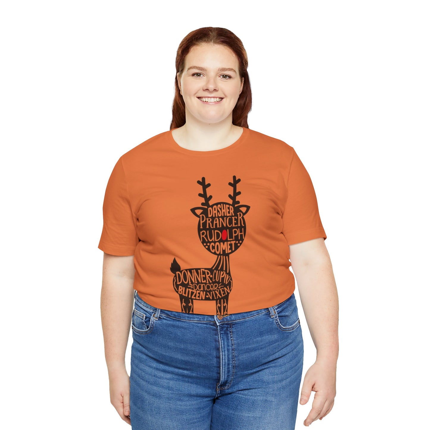 Christmas Reindeer Graphic Tee - Unisex Jersey Short Sleeve Shirt