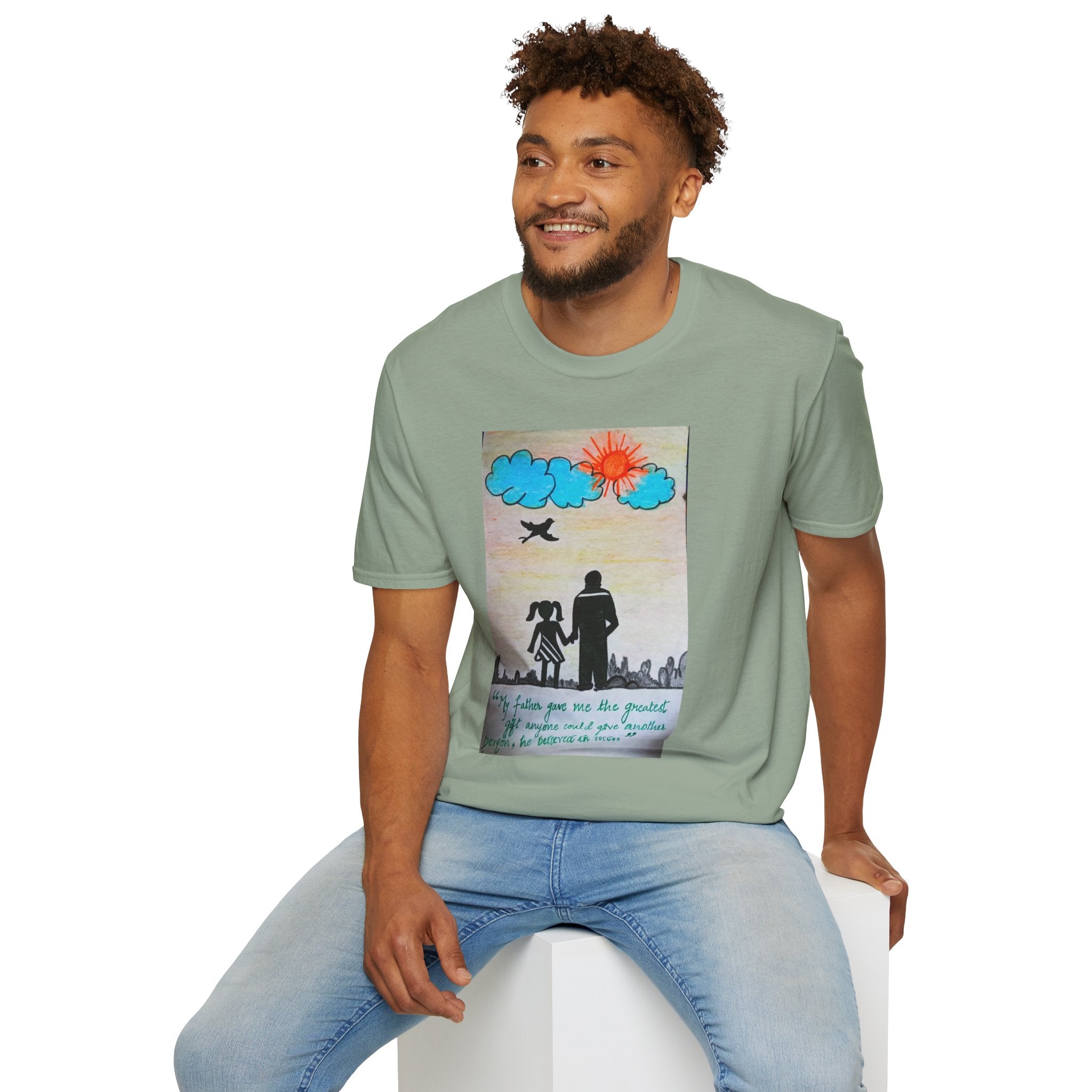 Inspirational Father-Daughter T-Shirt, Unisex Softstyle Tee for Family Bonding, Gift for Dads, Father's Day, Birthday