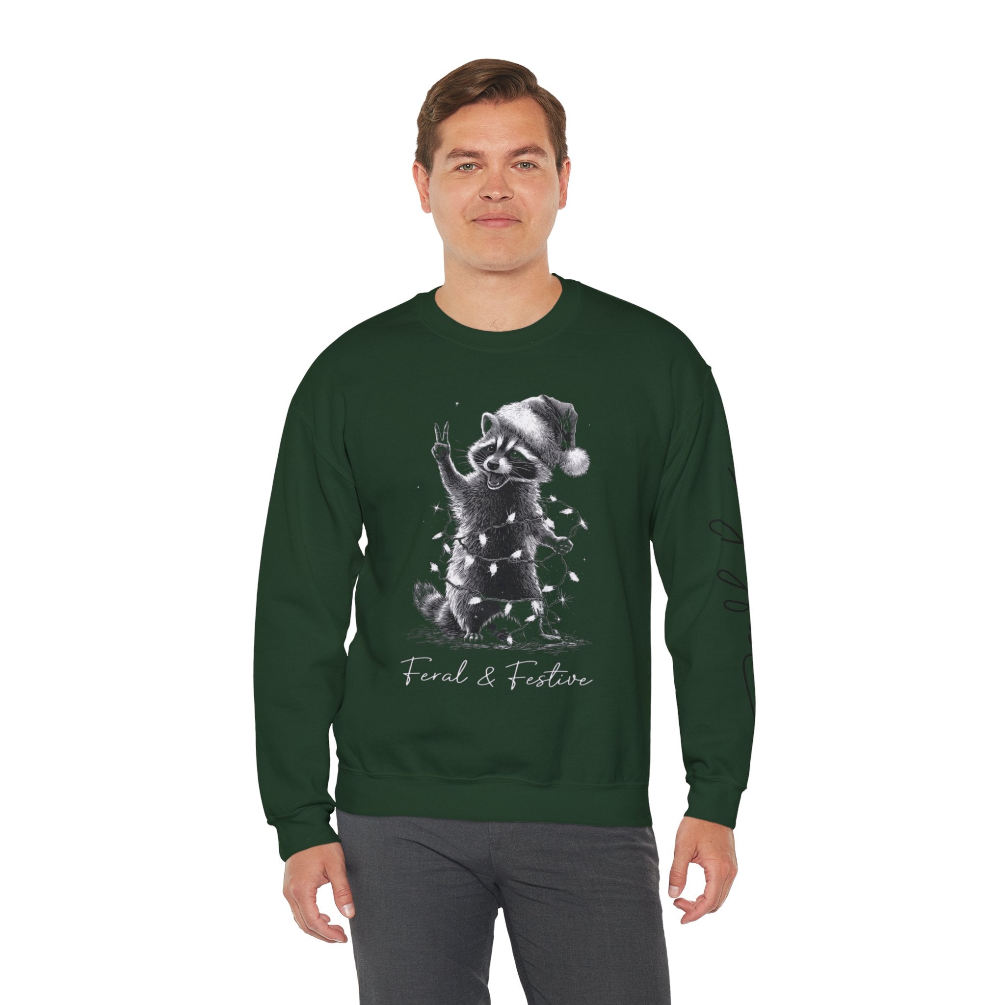 Holiday Raccoon Crewneck Sweatshirt Christmas Tshirts and sweaters,