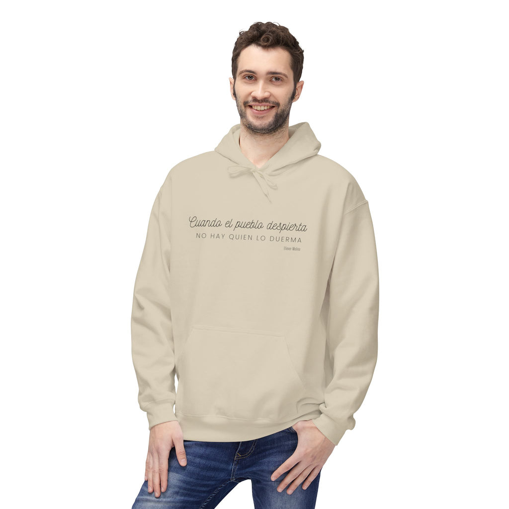 White Hoodie - "Caminas a pa'la desporta" Minimal Script Pullover