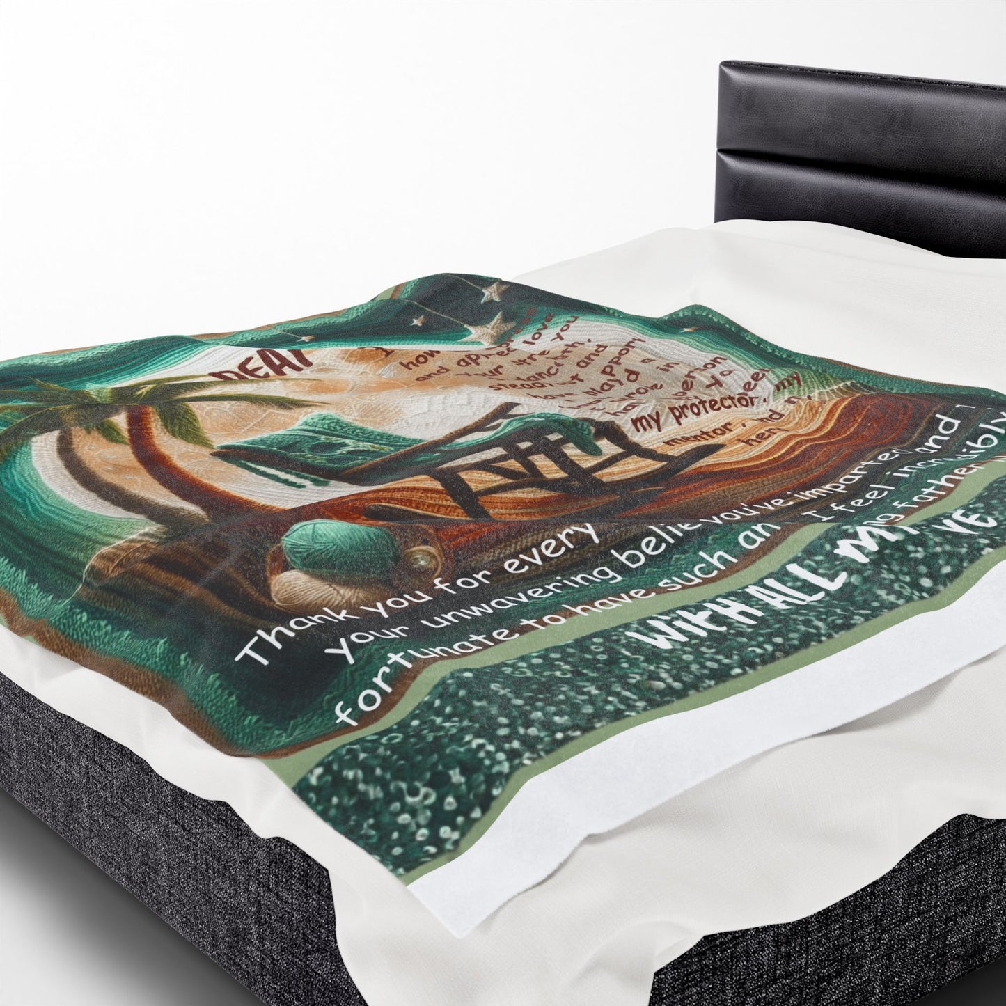 Dear Dad Velveteen Plush Blanket  Sentimental Father’s Day Gift with Rocking Chair Poem