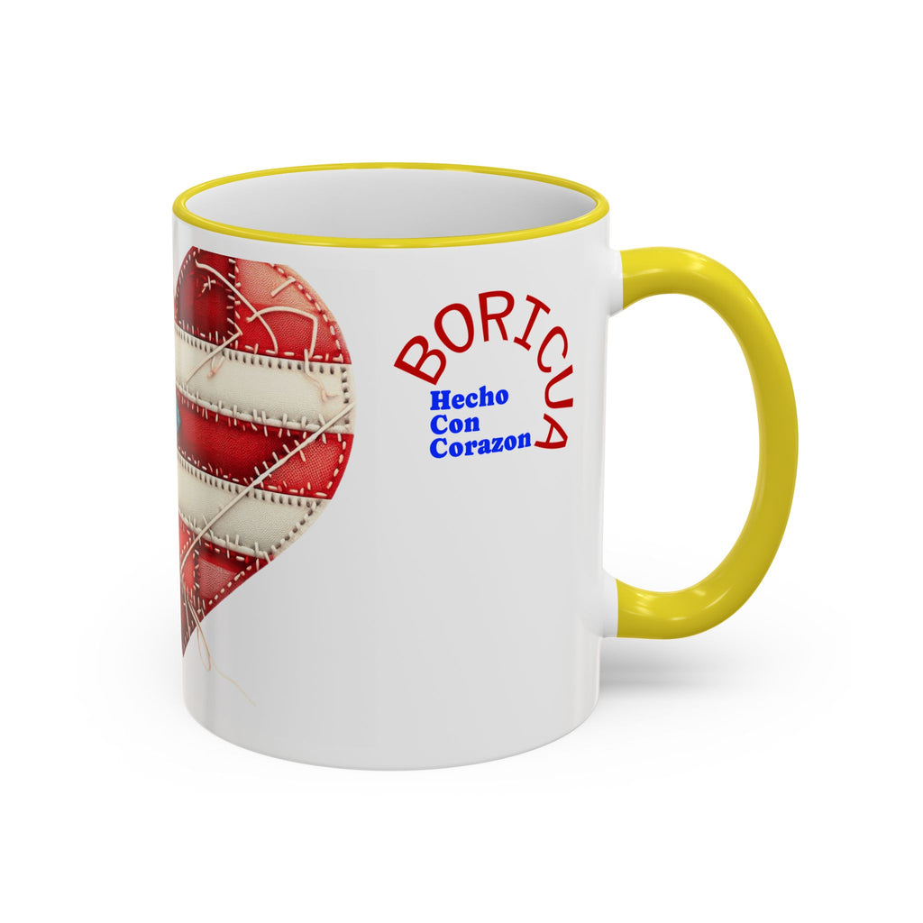 Puerto Rico Flag Heart Accent Rim Mug — Patriotic Coffee Cup (11oz/15oz)