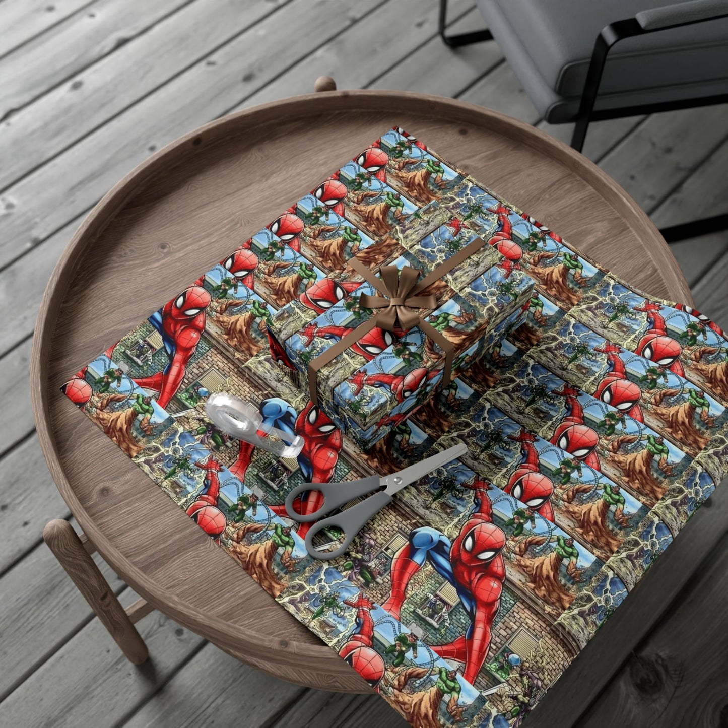 Superhero Pattern Gift Wrap Paper Super Heroe Comic Panel Design