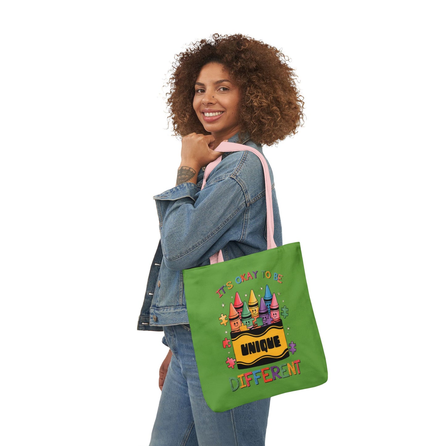 Autism Awareness & Pride Collection Unique Canvas Tote Bag with Colorful Castle Design
