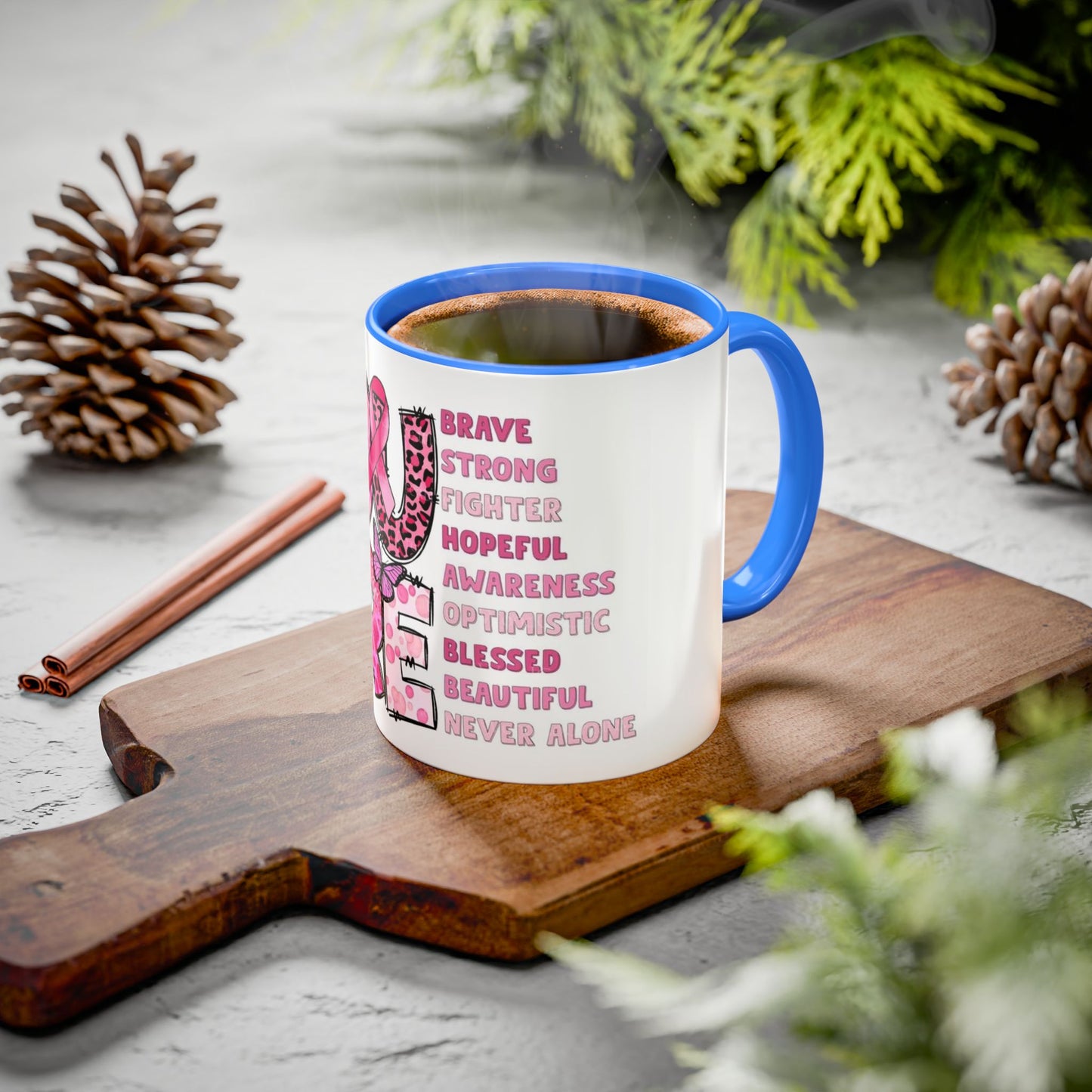 Cancer Hope Collection Empowering Inspirational Mug for Breast Cancer Awareness
