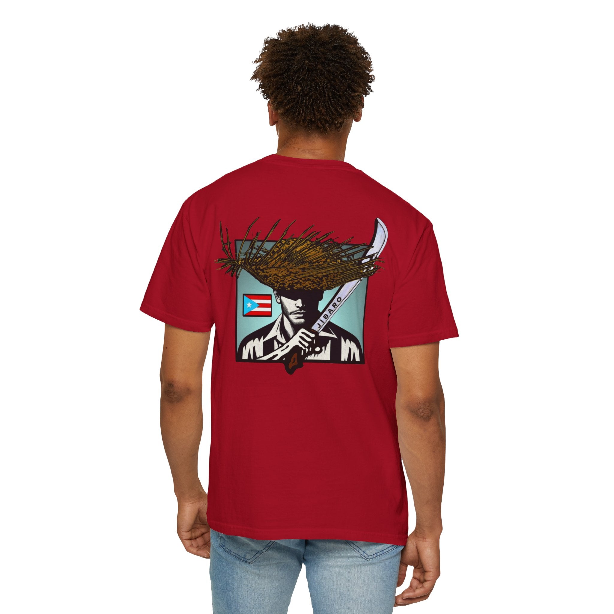 T-Shirt  "Jíbaro" Puerto Rican Heritage Tee (Back Machete  Sombrero de Paja Design) Puerto Rico’s Navidades