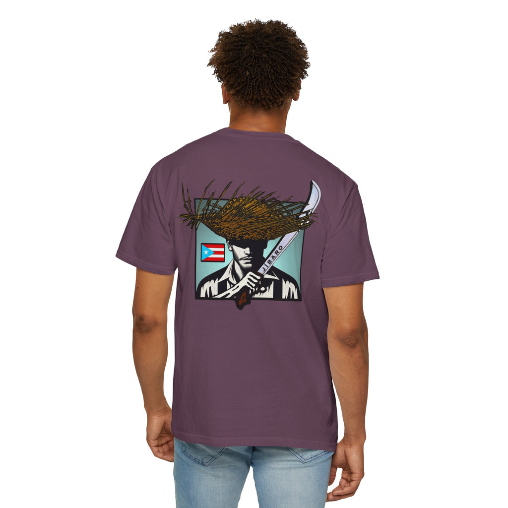 T-Shirt  "Jíbaro" Puerto Rican Heritage Tee (Back Machete  Sombrero de Paja Design) Puerto Rico’s Navidades