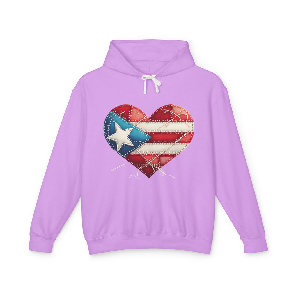 Puerto Rico Heart Flag Hoodie  "Jíbaro" Back Graphic