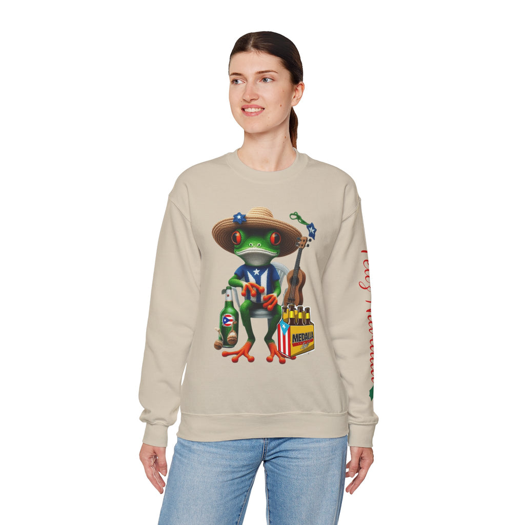 Frog Coqui Crewneck Sweatshirt – Coquito y Medalla Puerto Rican Vibes