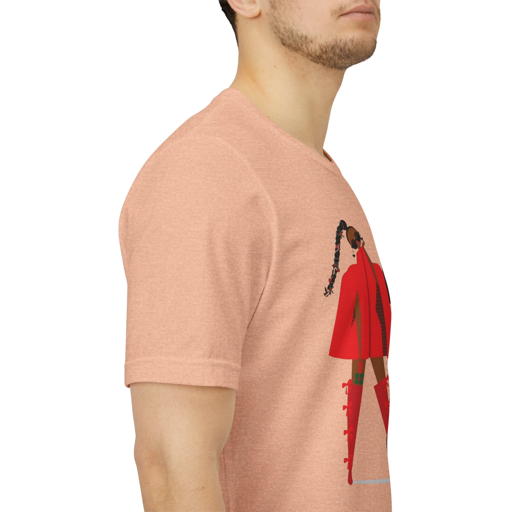 December Fashion Tee  Red Coat Model Graphic Shirt