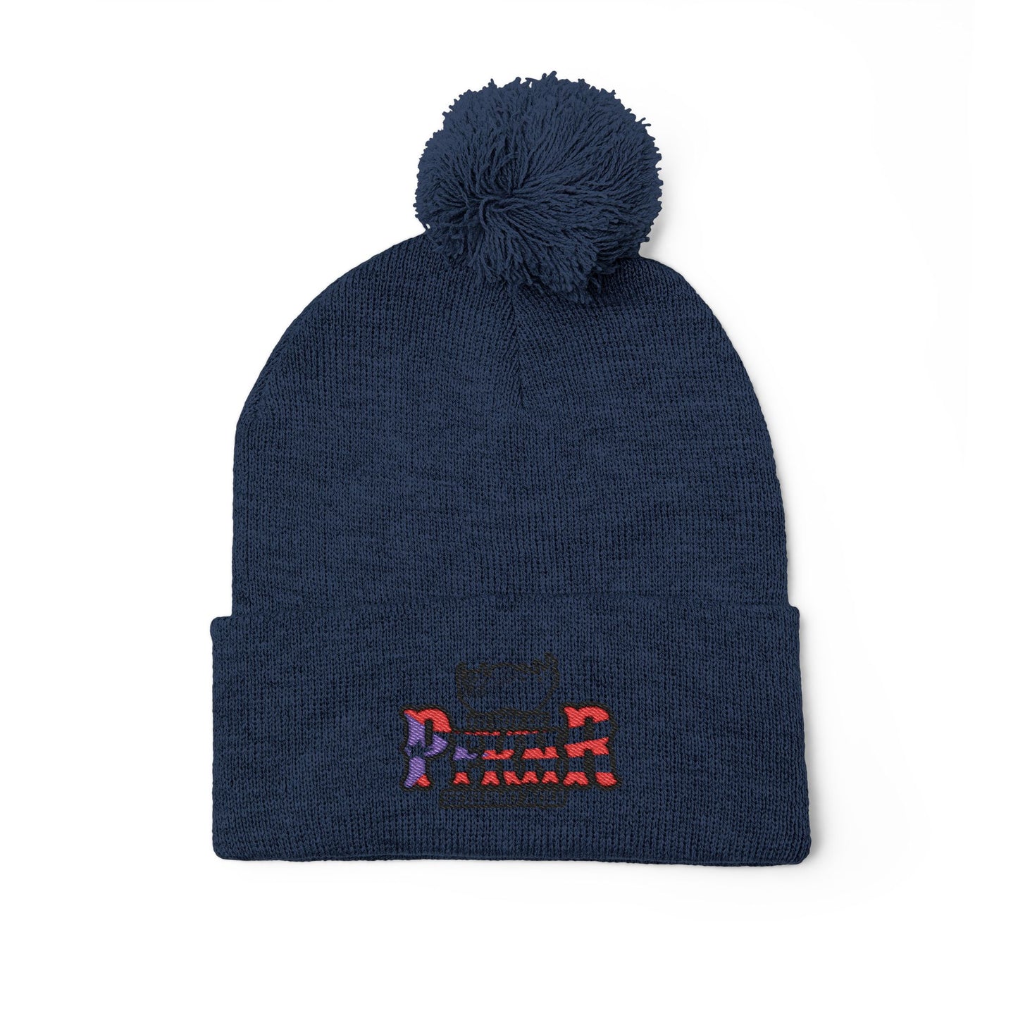 Puerto Rico–inspired hat  Embroidered Pom-Pom Knit Cap