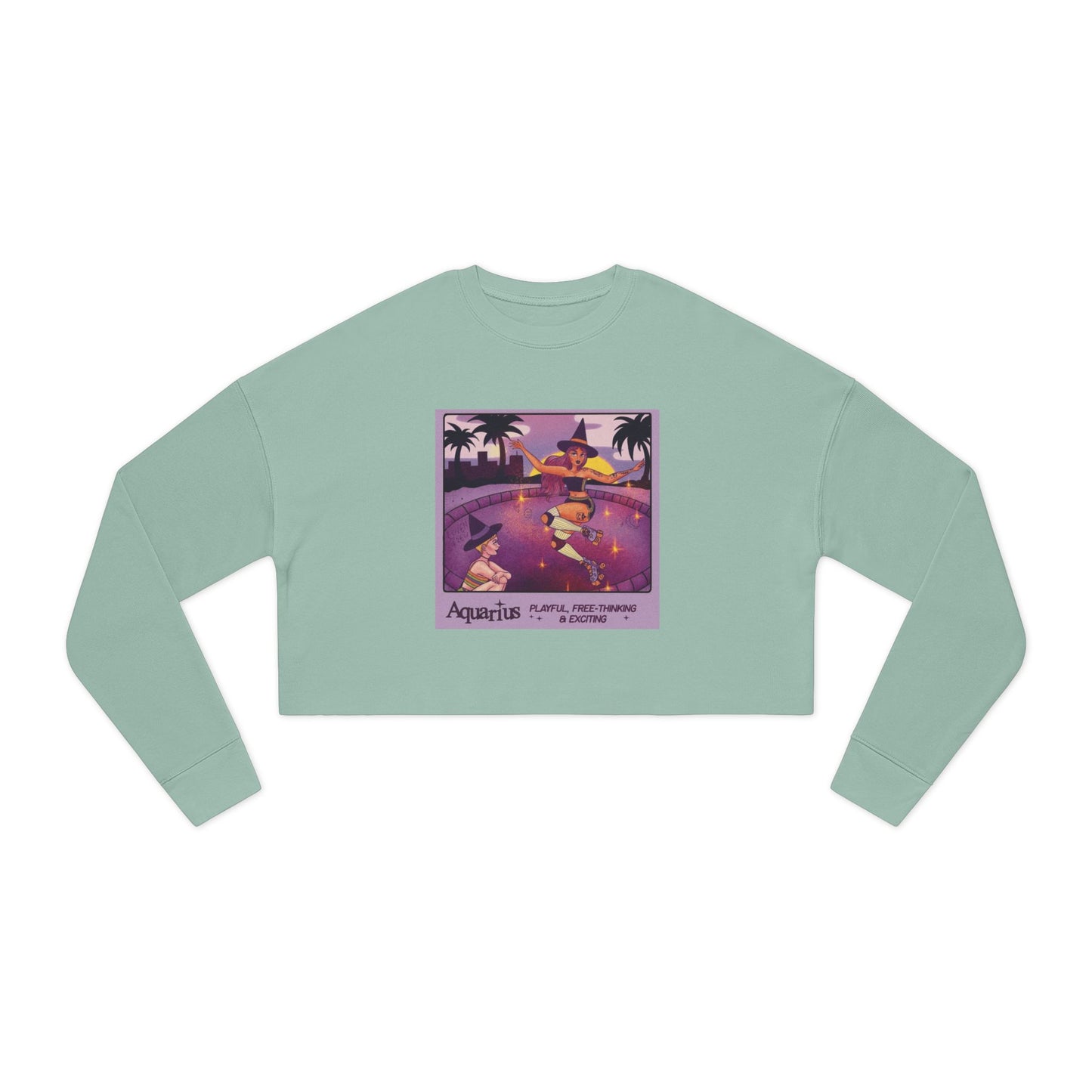 Spooky sweater Vintage-Inspired Women's Cropped Sweatshirt, Cozy Casual Wear, Unique Gift Idea, Trendy Fashion, Astrology Themed