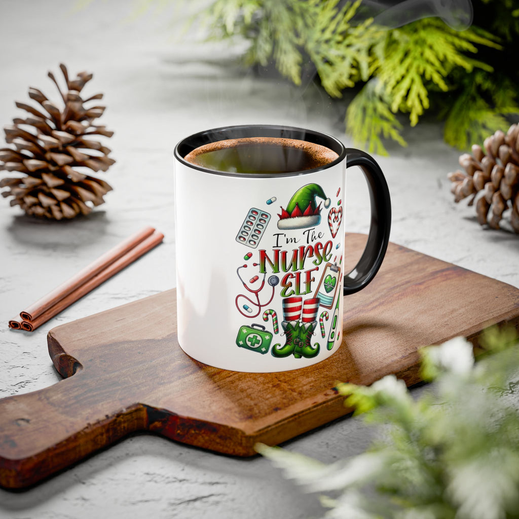 Nurse Elf Coffee Mug — Christmas Medical Holiday Gift (11oz & 15oz) Medical Christmas Mug