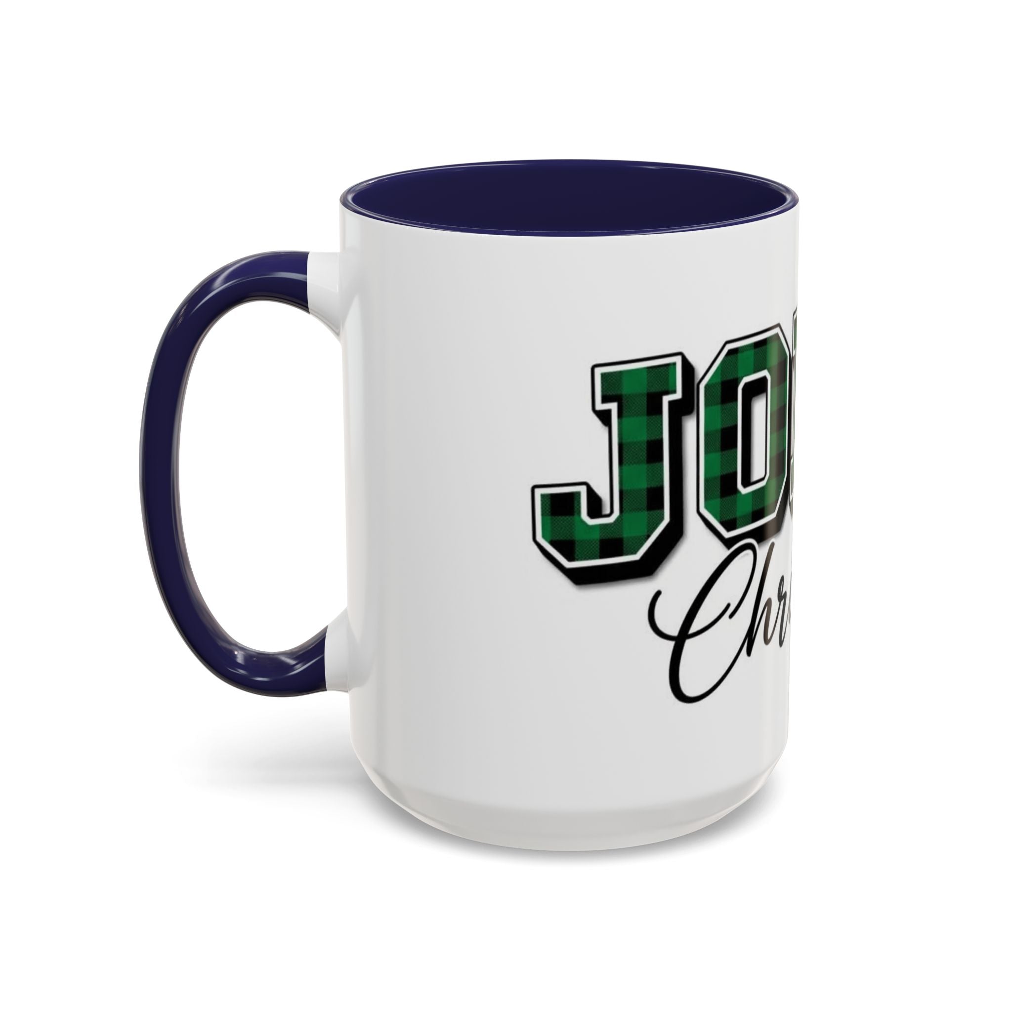 Holly Christmas Accent Coffee Mug — Green Plaid Holiday Gift (11/15oz)