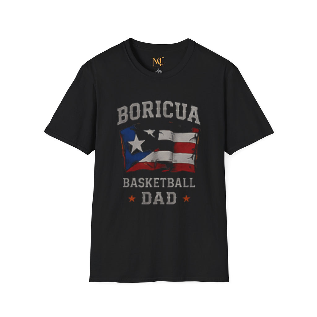 Boricua Basketball Dad T-Shirt — Puerto Rican Flag Pride Tee