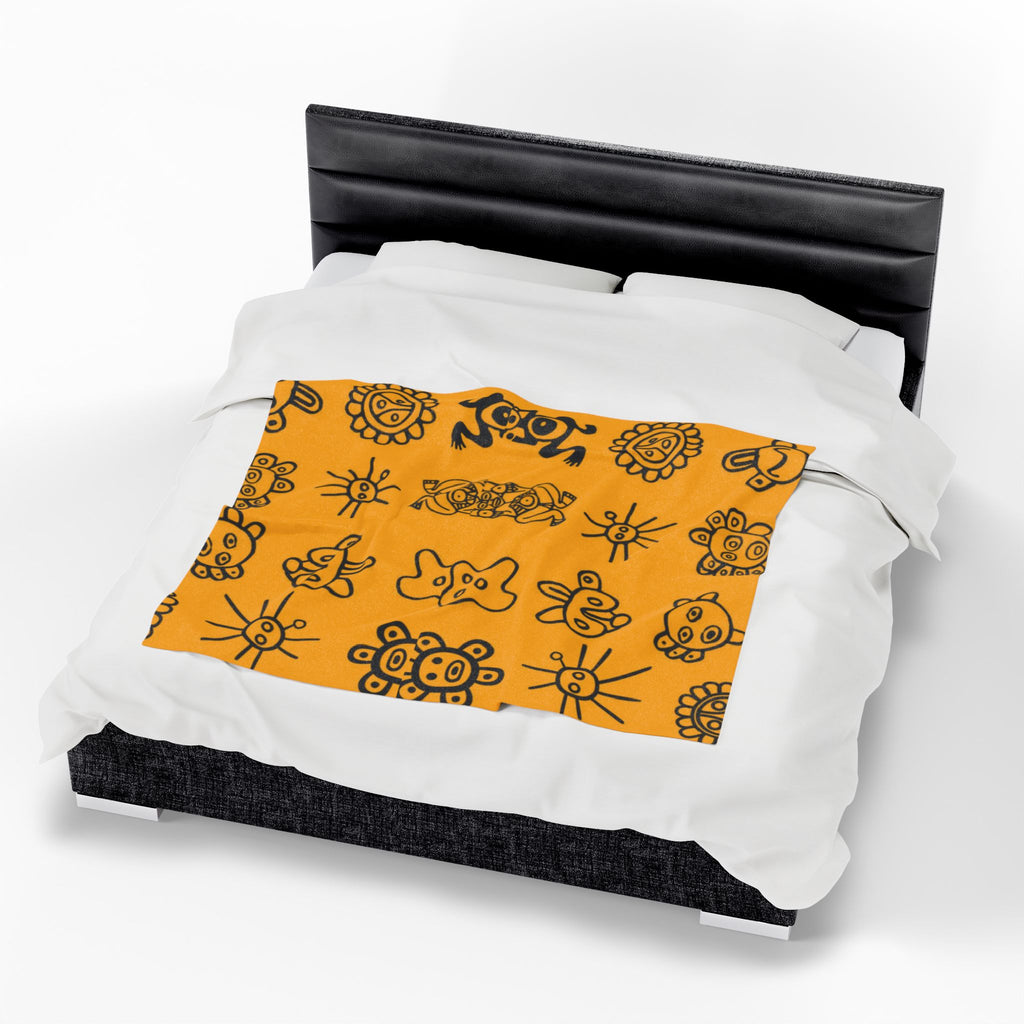 Puerto Rican Christmas patterns & cultural art  Tribal Sun & Totem Pattern Cozy Throw