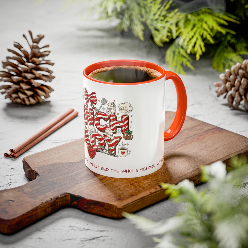 Lunch Lady Mug "Cafeteria Hero Who Feeds the Whole School With Love" | 11oz/15oz Gift  School Staff Christmas Mug Collection